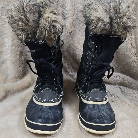 SOREL JOAN OF ARCTIC BLACK WINTER BOOTS, SIZE 9 - Picture 5 of 11